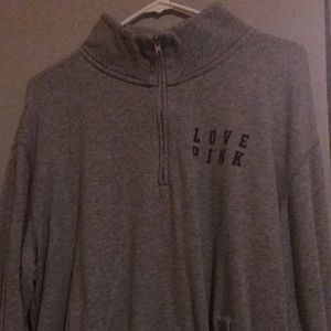 Gray halfzip sweatshirt PINK brand